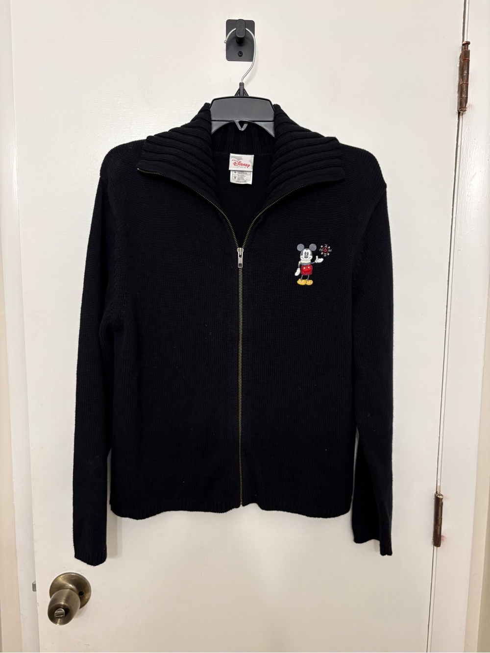 Disney Store Mickey Mouse Full Zip Knit Sweater Jacket Retro Y2K Disneybound M